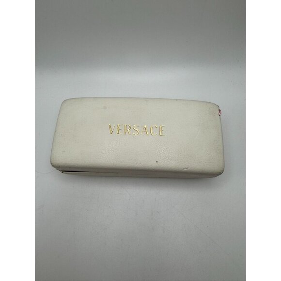 EMPTY Vintage Versace Hard Clamshell Glasses Case White & Gold Made in Italy - Picture 1 of 8